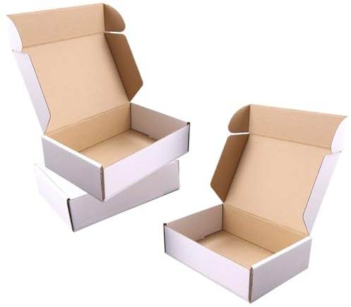 Shipping Boxes,Versandkartons mit exquisitem Siegeletikett. Geeignete E-Commerce-Verpackung, Versandverpackung. (9x6x4 10Pcs-White)