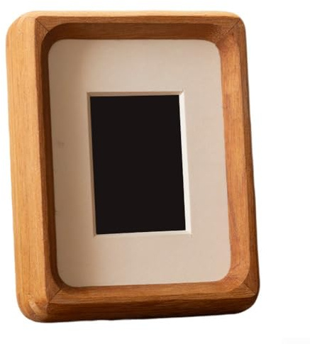 Marco de fotos de madera para pared o mesa, madera de haya con acrílico transparente, 5,5 x 8,5 cm y 7,5 x 10 cm, tamaño interior, acabado de madera natural (7,6 cm)