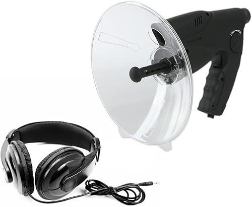 Microfono direzionale parabolico, dispositivo di intercettazione 200 m, con auricolari, ingrandimento 8x, amplificatore sonoro, registrazione dell'apparecchio acustico, per osservazione degli uccelli