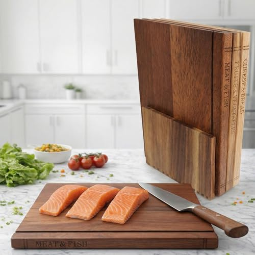 33×25,5×2 cm Set di 3 Taglieri a Forma di Libro con Supporto, Taglieri in Legno che Sembrano Libri, Tagliere in Legno Decorativo per Cucina, Regalo per Amanti dei Libri e Appassionati di Cucina