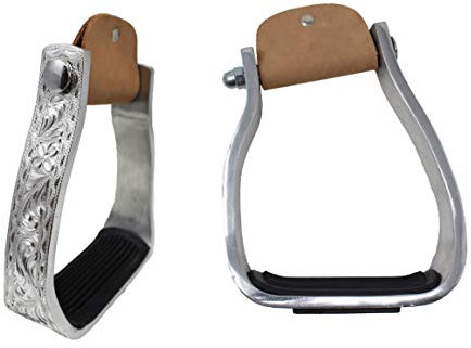 ProRider Pferd Sattel Western abgewinkelt abschüssige Aluminium 10,2 cm Leder Profil Steigbügel 51140