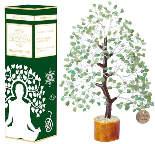 Crocon® Green Jade Crystal Tree For Birthday Gifts For Women & Men, Spiritual Healing Meditation Gift, Home & Room Decor Crystal Mum Birthday Gifts For Women & Friends House Warming Unique Presents