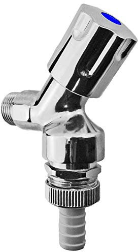 MegaHaustechnik Geräteventil 1/2 Zoll Außengewinde AG Wand Anschluss, Rohrbelüfter, Rückflussverhinderer, Abgang 3/4 Zoll Außengewinde + Schlauchtülle AußenØ 14mm Spülmaschine Waschmaschine
