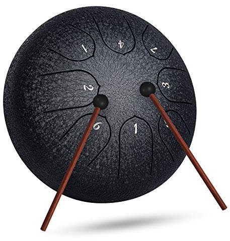 INMAKER Zungentrommel,6 Zoll 8-Stimmige Steel Tongue Drum mit Trommelschlägeln Musikbuch,Stahlzungentrommel für Erwachsene Kinder Musikunterricht Yoga
