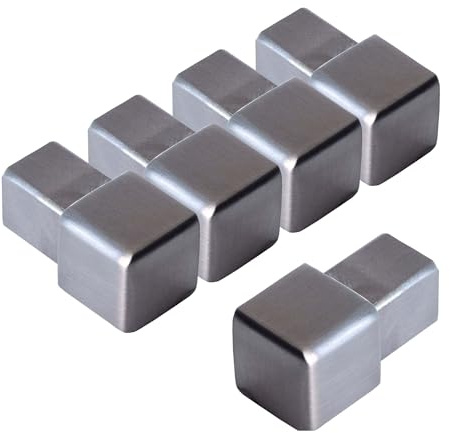 Dalsys 5x terminale per profilo piastrelle 10mm, profilo quadrato in acciaio inox spazzolato