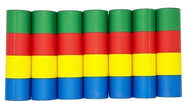 ARKRAFT Serpentine Luftschlangen 7 Rollen Mehrfarbig Gestreift und Gemustert, Party-Dekoration für Karneval und Geburtstag (P7)