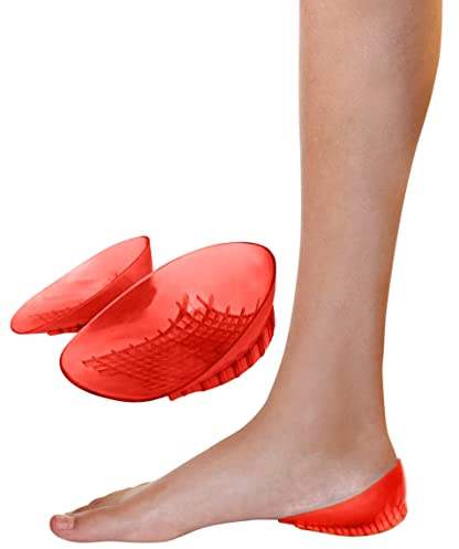 KidSole Coppe per tallone ammortizzanti per bambini con talloni sensibili, sperone calcaneare, fascite plantare, tallone profondo con lati rialzati. (taglia bambini 2-7) (rubino)