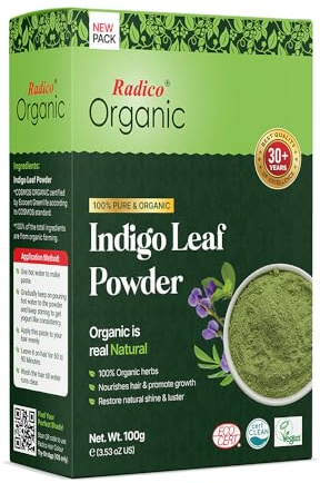 Radico 100% ORGANIC INDIGO 100% Naturale BIO Organic Care Tinta per capelli senza ammoniaca ammoniaca PPD perossido di idrogeno perossido di perossido di idrogeno con ECOCERT 100 g