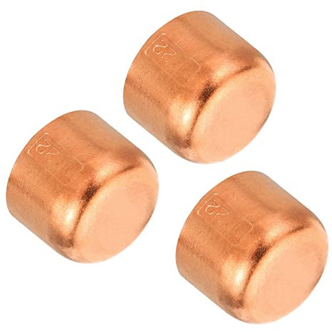 PATIKIL 7/8 ID Kupfer Leitung Ende Kappe 3Pack Kupfer Fitting Kappe Schweiß Stecker Lötmittel Anschluss für Klempnerei HVAC Klimagerät