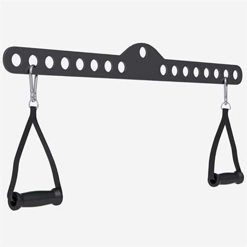 GORILLA SPORTS® lat dragstång - inklusive 2 handtag, karbinhake, justerbar, 60/75/100 cm, svart - dragstång, kabeldraghandtag, roddhandtag, biceps triceps bar, kabeldrag, kabeldraghandtag, styrketräni