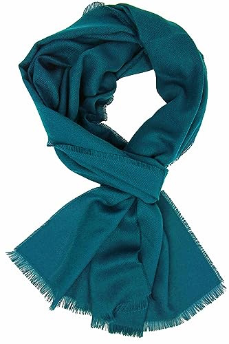 Rotfuchs Écharpe d'été pour homme et femme - En coton - Couleur : bleu pétrole (fin) - Fabriquée en Allemagne, pétrole, 190 x 46 cm (L x B)