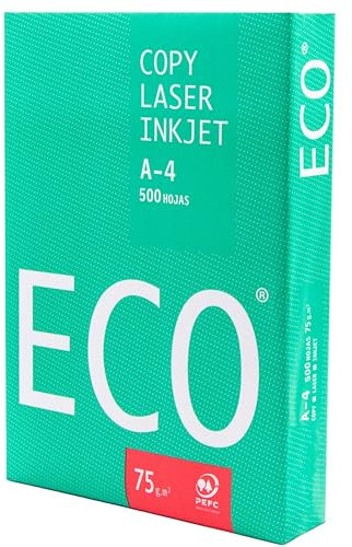 Campus - ECO Papier A4 75g, 500 Blatt ECO-Mehrzweckpapier für Tintenstrahldrucker, Laser und Fotokopierer, ideal für Büro, Haushalt und Schule (75g, 500 Blatt)