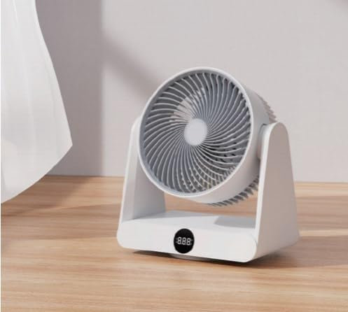 GuKKK Ventilateur Ultra Silencieux 28DB, Circulateur d'Air de Table pour Bureau avec 12 Vitesses, 12h Minuterie, Télécommande, Inclinaison Réglable, pour Chambre/Bureau