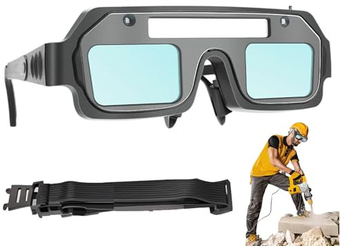 Dtaigou Gafas de seguridad para soldar, gafas de soldadura que cambian de luz, 3 modos de iluminación, lente de cómoda, oscurecimiento automático, lente de protección de laboratorio para moler