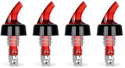 pclapora 4 Piezas Vertedor para Botellas, 4cl Vertedor Automático Medidor, Dosificadores por Boquilla Transparente, Dosificador para Botella, para Vino, Cócteles, Aceite