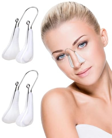 HAPZUR Clip Naso Set da 2 in Silicone - Lifting & Rimodellante per Affinare e Correggere il Ponte Nasale. Delicato Uomo Donna.