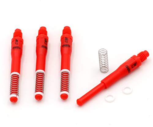 CUESOUL TERO AK7 Tiges de fléchettes Rouges Tiges de fléchettes Ressort intégré, télescopiques, Ensemble de 4 pcs-M (CS-AK7 + 3)