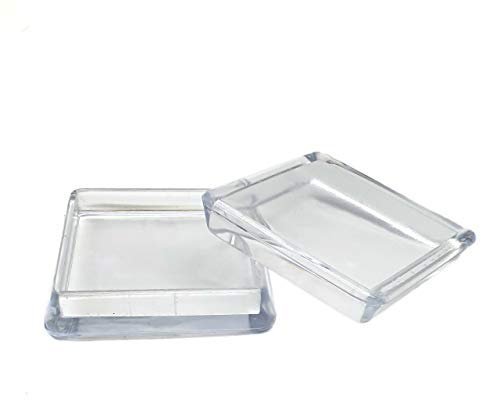Enkotrade 4 Stück Möbeluntersetzer für eckige Möbelfüße, 60x60 mm, Möbelschutz, Möbelgleiter, Stuhlgleiter, Bodenschoner