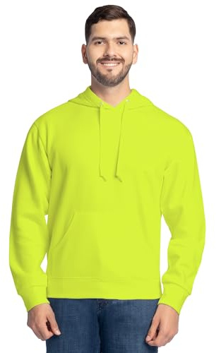 Fruit of the Loom Eversoft fleece-tröjor, huvtröjor och sweatpants huvtröja, Säkerhetsgrön, M