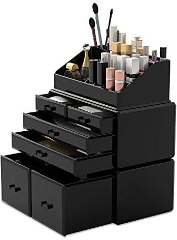 Readaeer Makeup Organizer/Kosmetik Aufbewahrungsbox/Schmink Aufbewahrungskasten mit 6 Schubladen in verschiedenen Größen, ist für Schlafzimmer und Badzimmer geeignet