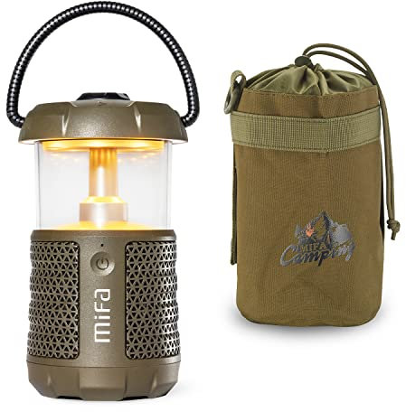 MIFA WildCamping Bluetooth Lautsprecher mit Camping Lampe, Bluetooth 5.3 20 Watt HiFi Sound, IP67 wasserdicht dustproof, unterstützt Powerbank Mikro SD-Karte TWS