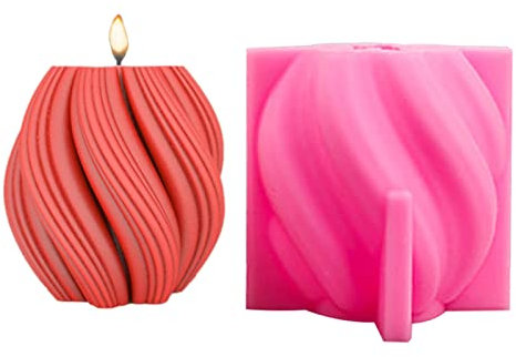 VidFair Kerzenform Zum Gießen Silikon 3D Geometrischer Spirale Kerze Ball Form Kerzen Formen Fondant Silikonformen Kerzengießform für Handwerk Ornamente Duftkerze Handgemachte Seife Kerzen（S)