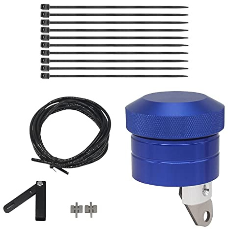 Ronyme Engrasador de cadena de motocicleta, sistema de lubricación de motocicleta, copa de tanque de aceite de depósito de líquido de aluminio, engrasador de, Azul