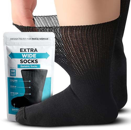 EliteWell Diabetic Socks for Women, Extra Wide Socks for Swollen Feet, Bariatric and Lymphedema Support