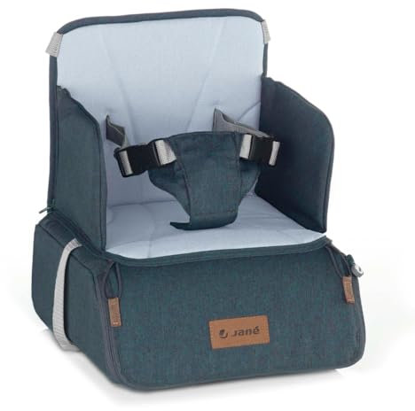 Jané Booster Seat, Asiento Elevador, Trona de Viaje, Compartimento Interior, Acolchado, Resistente, Azul