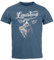 Neverless® Herren T-Shirt Trachtenshirt Hisch Alpen Edelweiß Schriftzug Lausbua Bayern Dialekt Fashion Denim Blue XL