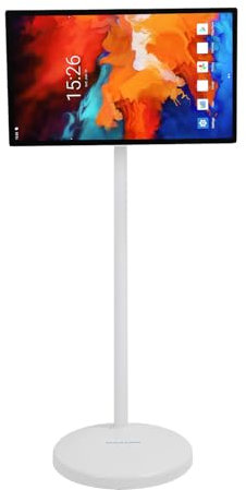 Televisor Inteligente de 24 Pulgadas, TV con Ruedas y Soporte para Mástil de 6+128 GB, TV Móvil LCD | TV con Pantalla Táctil | Televisión Portátil con Ruedas para el Hogar (#1)