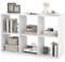 HOMASIS Bücherregal mit 6 offenen Fächern, Würfelregal Weiß, Standregal Regal Holz, Aufbewahrungsregal Raumteiler Büroregal Aktenregal für Wohnzimmer Arbeitszimmer Büro (6 Fächern 103,5x33x70 cm)