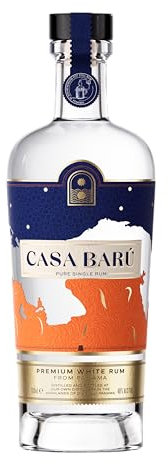 Casa Baru Blanco Rum, Premium White Pure Pot Still Rum from Panama, 70cl, 40% ABV, made with Locally Sourced Ingredients, Oak Barrel finished, great for gifting Rum lovers