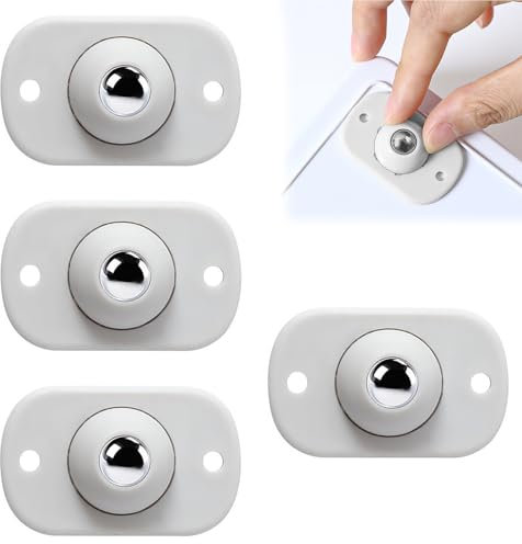 Kzouenzu Minirruedas Para Muebles [4 Piezas], Ruedas Universales De Acero Giratorias De 360°, Ruedas Muebles, Ruedas Adhesivas Para Bricolaje Para Muebles Pequeñas Mesita Caja, Blanco