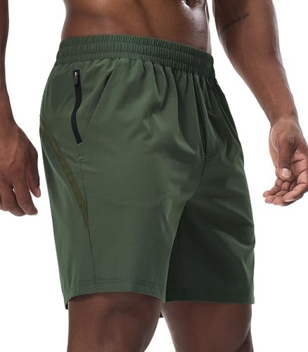 Danfiki Shorts Sport Homme Séchage Rapide avec Poche Zippé Running Gym Jogging