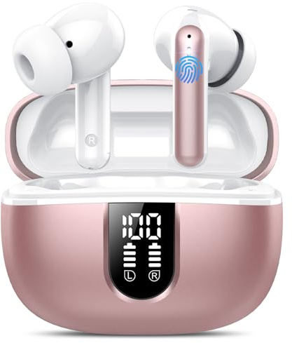 Bluetooth Kopfhörer, In Ear Kopfhörer Kabellos Bluetooth 5.4 Kabellose Kopfhörer mit 4 Mic, 2025 Kabellose Kopfhörer 50 Std ENC Noise Cancelling Earbuds Tiefer Bass, IP7 Wasserdicht Ohrhörer, USB-C