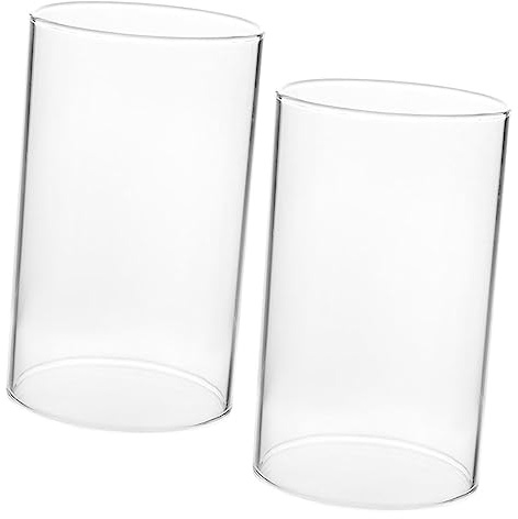 LOLIPPYY 2 Stück Glaszylinder Kerzendeckel für Kerzenhalter Klarer Zylindrischer Kerzenkamin aus Glas Winddicht und Dekorieren für Selbstgemacht und Haushalt Geeignet