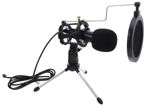 BESPORTBLE Microphone à Condensateur USB pour PC Enregistrement Vidéo et Podcasting Compatible Ordinateur de Bureau et Portable avec Prise Jack