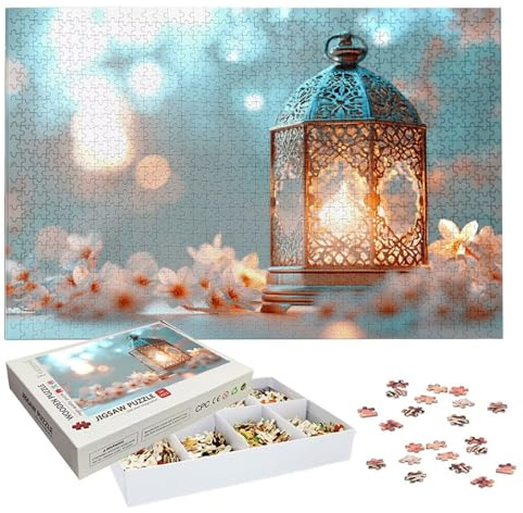 Puzzle 6000 Pezzi Lampada, Puzzle Fiore 6000 Pezzi per Adulti e Ragazzi, Puzzles in Legno con Squisita Scatola di Imballaggio, Giochi Educativo per Famiglie, Decorazioni Casa, Regalo per Adulti H-2128