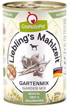 GranataPet Liebling's Mahlzeit Gartenmix PUR, Ergänzungsfuttermittel für Hunde, Hundefutter ohne Getreide, Ergänzung zum BARFen ohne Fleisch, reich an natürlichen Vitaminen, 6 x 375 g