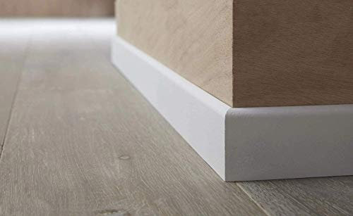 MadeInNature Plinthe en médium prépeinte Blanche de très Grande qualité – Fabrication Francaise – différentes Dimensions et Finitions (Hauteur 7cm Finition Arrondi, 10 ML)