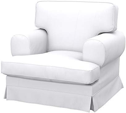 Soferia Kompatible Ersatzbezug fur EKESKOG Sessel, Stoff Eco Leather White (FLECKENABWEISEND und WASSERABWEISEND), Weiß