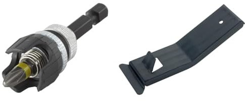 wolfcraft 4055000 - Adaptateur de Vissage à Profondeur Limitée - Pour Plaques de Plâtre & 4045000 - Lève-Plaque avec Crochet de Traction - Pour Plaques de Plâtre, Noir