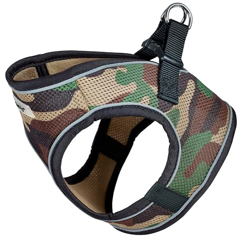 Voyage Dog Harness, Large - Anti Pull, Escape Proof Harness, Lightweight & Durable, Reflective Trim, Breathable Padded Mesh, Easy Fit, Lead Attachment - Large, Camo