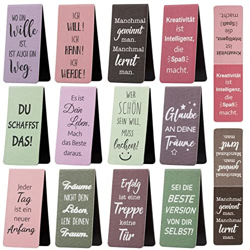 COLOFALLA 12 Stück Lesezeichen Magnetisch Inspirierend Sprüche Magnetlesezeichen Geschenke zum Geburtstag Abschluss Abitur Prüfung Jugendweihe Einschulung Abschiedsgeschenk für Schüler Lehrer