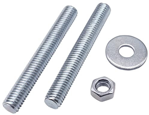 SKIR'CO Lot de 10 tiges entièrement filetées en acier M8 x 70 mm - Tiges à vis avec écrous hexagonaux et rondelles - Tige de goujon