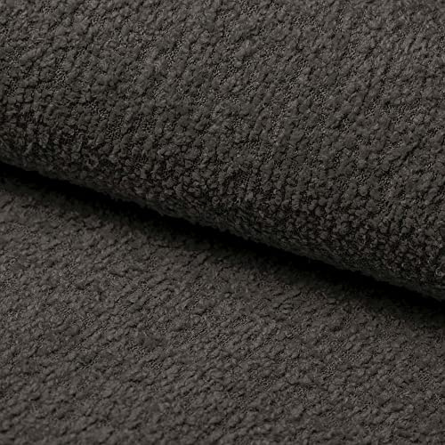 Heko Panels Milano-tyg, metervara, Bouclé gosigt mjukt premiumstoppningstyg av PES teddytyg, sömnadsmaterial, möbeltyger, hantverk, UV-resistent Milano-brungrå 1 meter, 142 x 100 cm