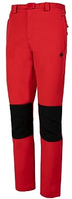 Izas - Pantalón de Senderismo para Hombre - Pantalón Trekking Impermeable y con Bolsillos de Cremallera - Bajo Ajustable Que Protege del Frío - Secado Rápido - Chamonix FW Rojo y Negro - 3XL
