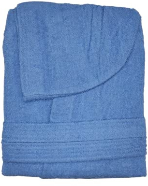 Generico Accappatoio in Spugna 100 Cotone con Cappuccio Accappatoio Uomo e Donna 450 grammi colore Celeste Taglia XXL