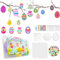 JSTC Ostereier zum Aufhängen, Bügelperlen Ostern Platten Set 5mm Steckperlen DIY Basteln mit 18 Muster Vorlagen Ei, 3 Steckplatte, 18 Anhänger und Zubehör für Osterdeko Kinder Jungen Mädchen Geschenk